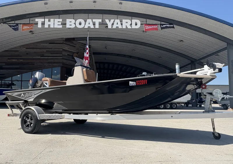 Slide: The Image of 2023 Avid 18 Rogue CC boat with Yamaha outboard motor on trailer. - 6