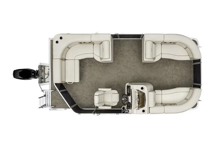 Slide: The Image of Manufacturer Provided Image: Top view of 2018 Harris Cruiser 200 pontoon boat with spacious seating. - 9