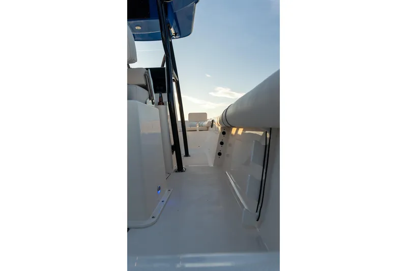 Slide: The Image of 2021 Sea Born LX24 Center Console boat interior with sleek design and modern features. - 18