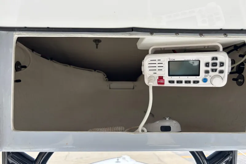 Slide: The Image of 2022 Cape Horn 22 OS boat interior with Icom marine radio installed. - 24