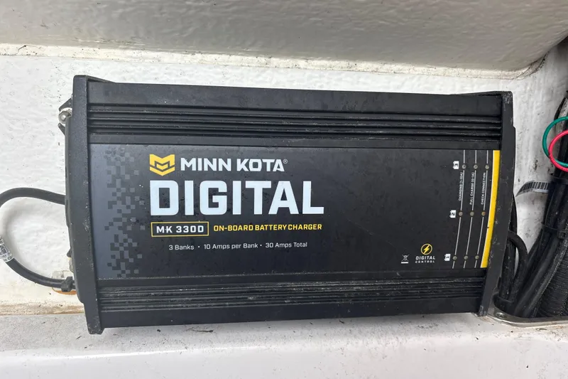 Slide: The Image of Minn Kota MK 330D on-board battery charger in 2022 Cape Horn 22 OS boat. - 75