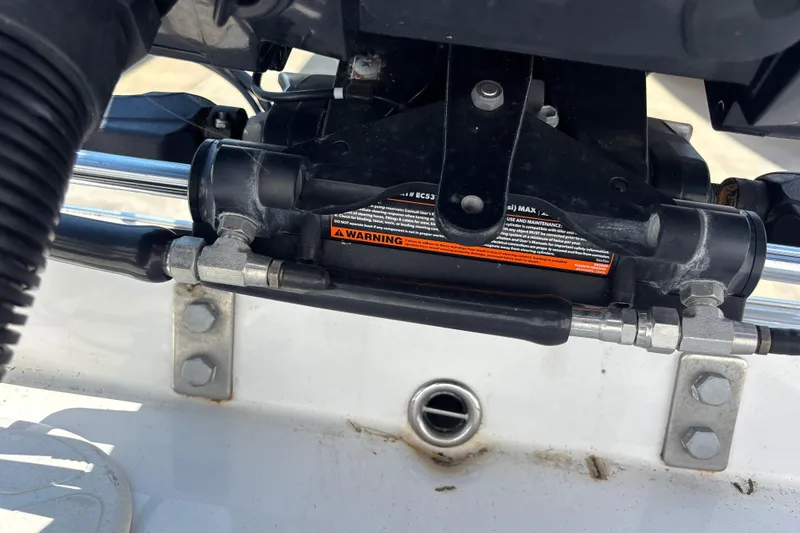 Slide: The Image of Close-up of hydraulic steering system on 2022 Cape Horn 22 OS boat. - 50