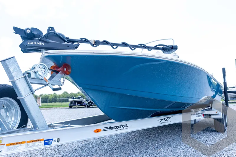 Slide: The Image of 2026 Tidewater 2110 Bay Max boat on trailer with Garmin equipment. - 34