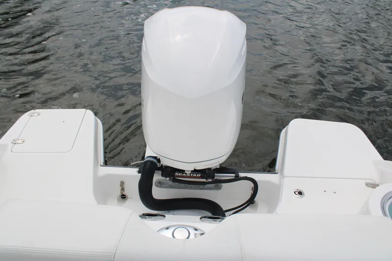 Slide: The Image of Edgewater 230 CX 2020 boat engine on water, showcasing sleek design and functionality. - 55