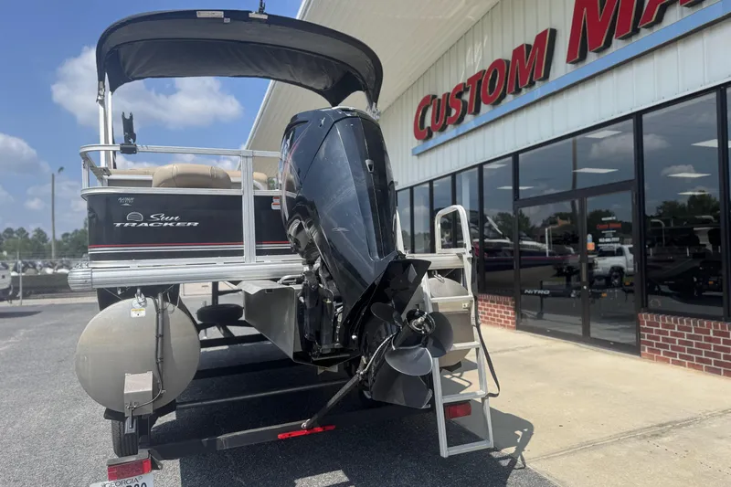 Slide: The Image of 2017 Sun Tracker Bass Buggy 18 DLX pontoon boat outside dealership. - 12