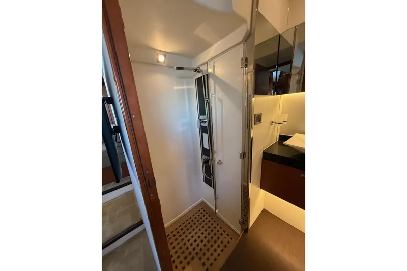 Slide: The Image of Luxurious bathroom interior of 2016 Prestige 500 yacht with modern shower design. - 45