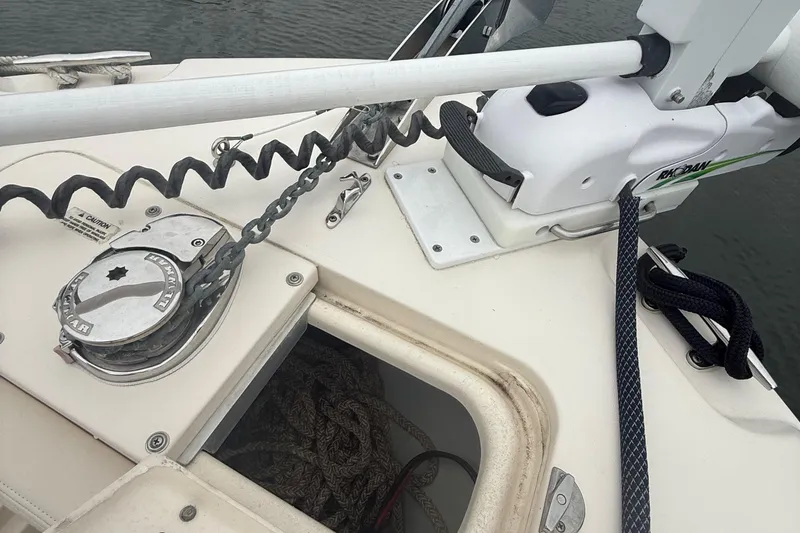 Slide: The Image of 2020 Grady-White Fisherman 257 boat anchor system with rope storage. - 29