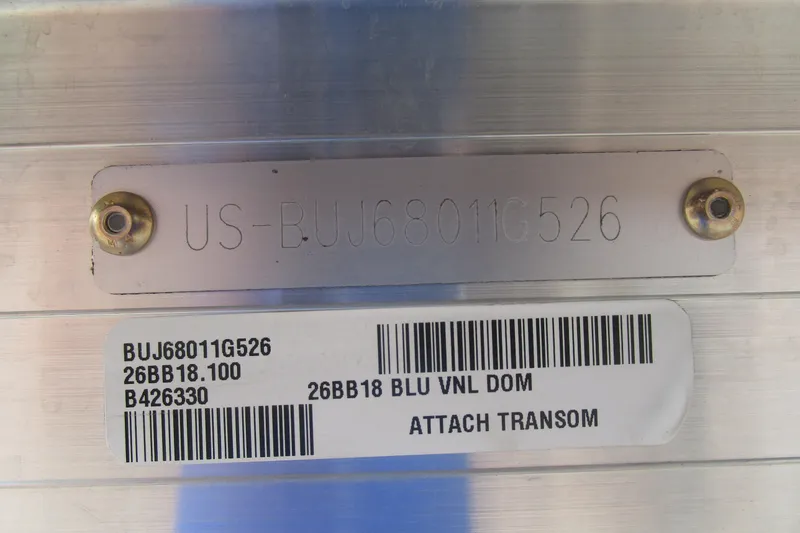 Slide: The Image of Hull identification number on 2026 Sun Tracker Bass Buggy 18 DLX boat. - 18