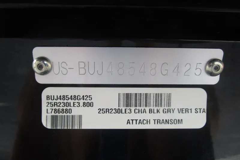 Slide: The Image of 2024 Regency 230 LE3 identification plate with serial and model numbers. - 16