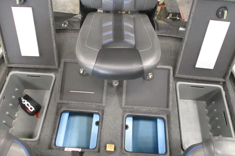 Slide: The Image of 2024 Nitro Z20 boat interior with storage compartments and seating. - 5