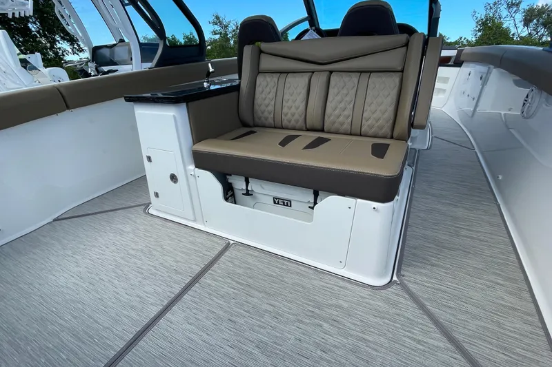 Slide: The Image of Luxurious seating on 2026 Monterey 30 ELITE boat with sleek design and modern amenities. - 15