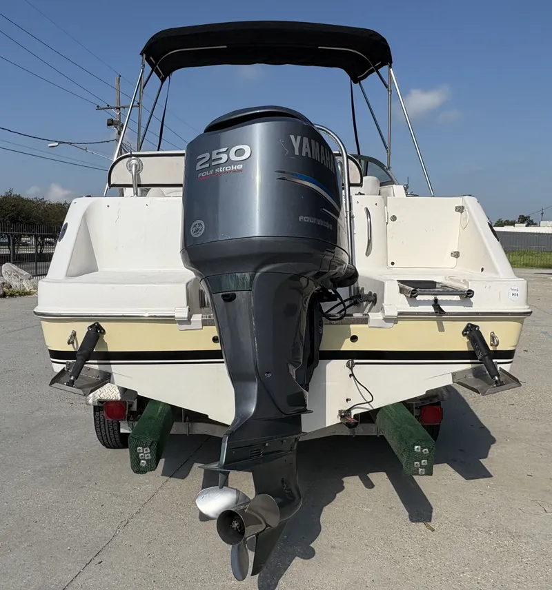 Slide: The Image of 2006 Robalo R227 Dual Console boat with Yamaha 250 outboard motor, rear view. - 6
