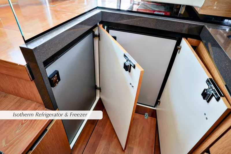 Slide: The Image of Trash and recycle bin in 2013 Fairline Squadron 42 yacht kitchen. - 21