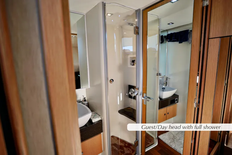 Slide: The Image of Engine room of 2013 Fairline Squadron 42 with twin Volvo Penta D6 engines. - 29