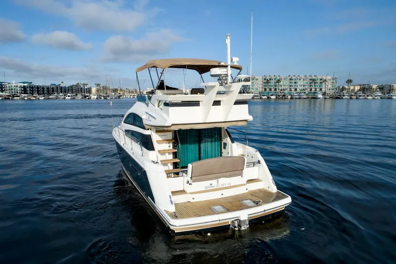Slide: The Image of 2013 Fairline Squadron 42 yacht with cockpit seating, docked at Marina del Rey, CA. - 5