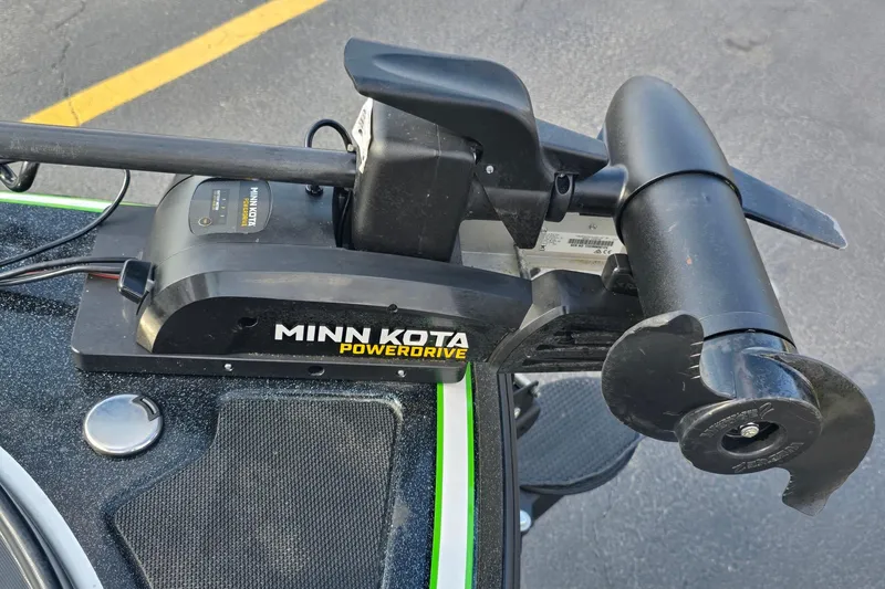 Slide: The Image of Minn Kota PowerDrive motor on 2020 Nitro Z19 Sport boat deck. - 11