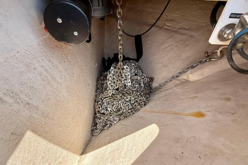 Slide: The Image of Anchor chain storage on a 2007 Sea Ray 52 Sedan Bridge yacht. - 84