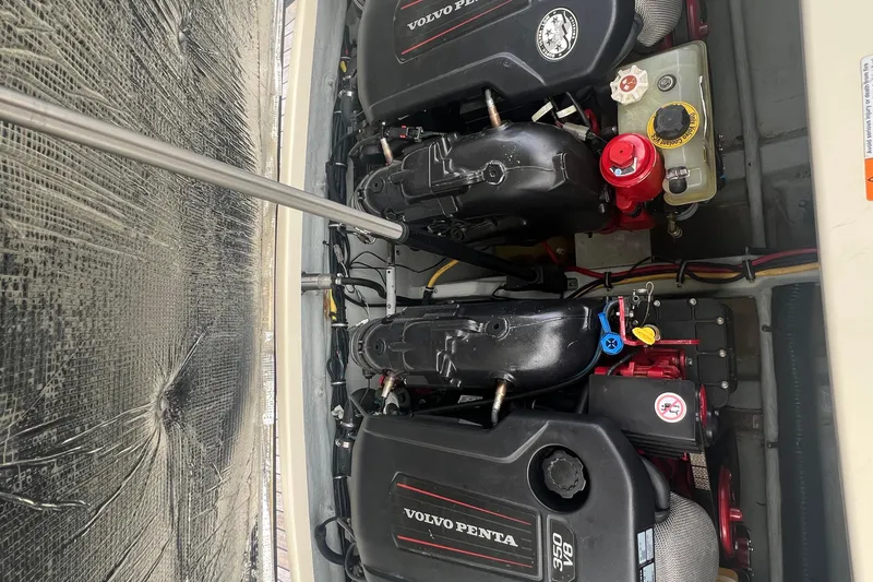 Slide: The Image of Engine compartment of a 2017 Chris-Craft Launch 28 with Volvo Penta V8 engines. - 13