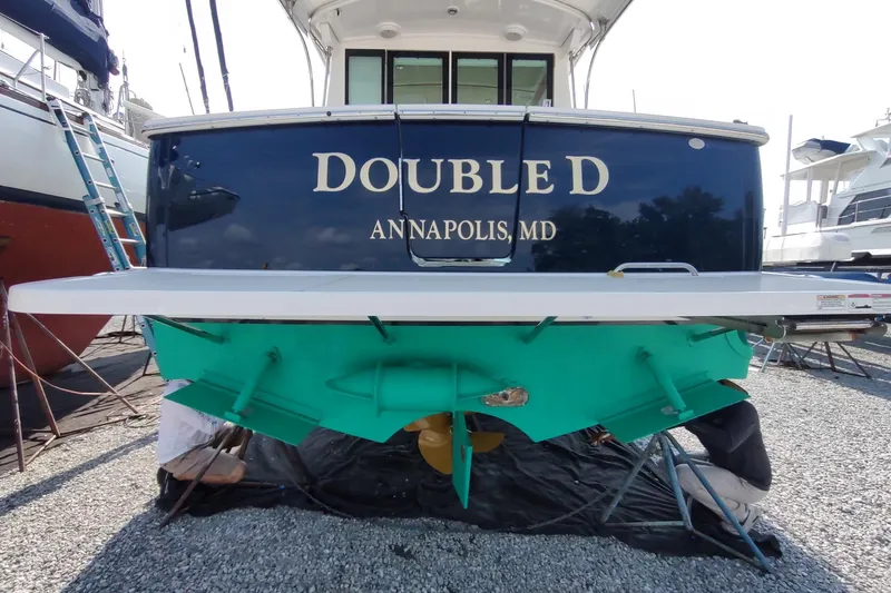 Slide: The Image of 2014 Back Cove 37 boat named "Double D" in Annapolis, MD, on dry dock. - 138