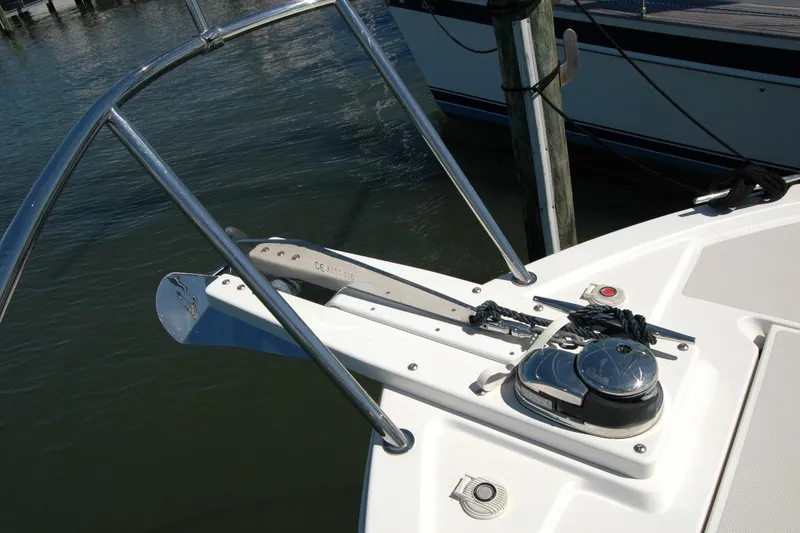 Slide: The Image of Bow of 2014 Back Cove 37 boat with anchor and winch system. - 36
