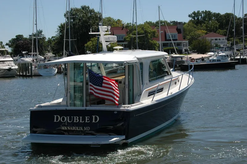Slide: The Image of 2014 Back Cove 37 boat named "Double D" in Annapolis marina. - 7