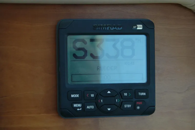 Slide: The Image of Simrad AP24 autopilot display on 2014 Back Cove 37 boat. - 77