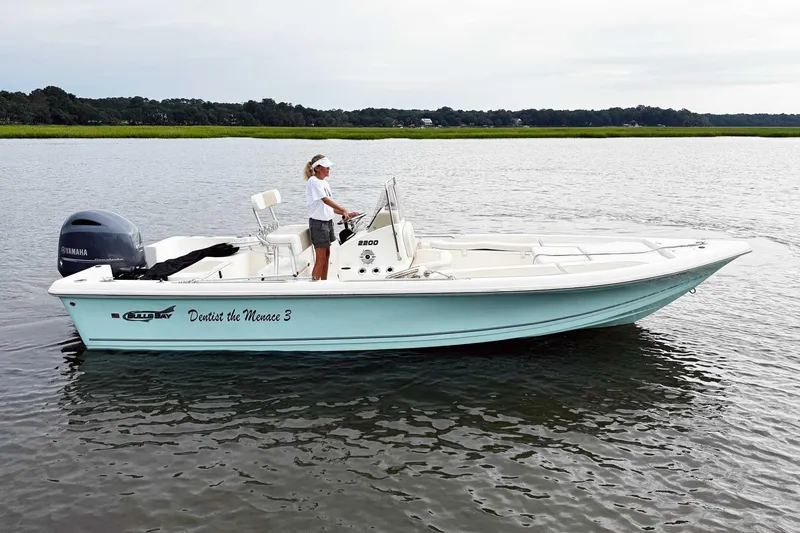 The Image of 2021 Bulls Bay 2200 boat on water with Yamaha engine, person steering. - 1