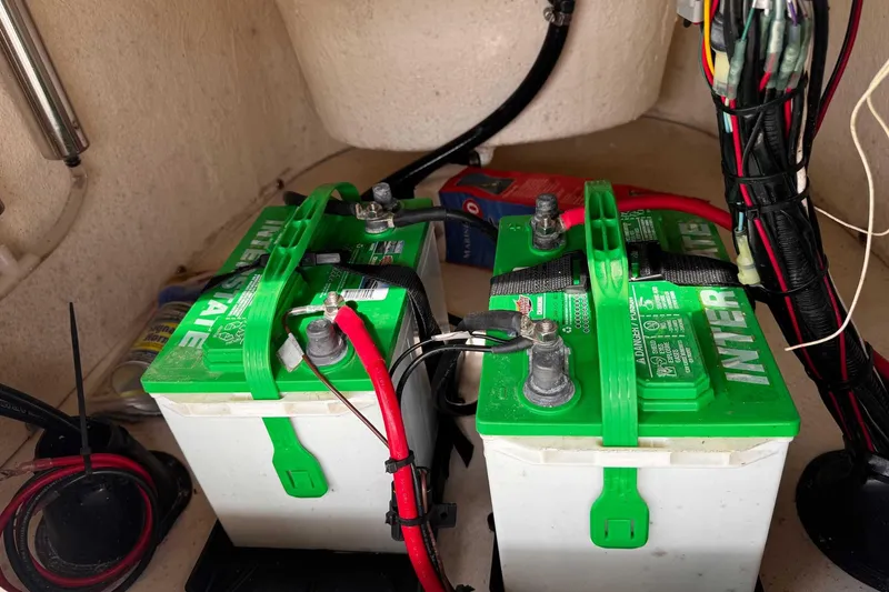 Slide: The Image of Two Interstate batteries installed in a 2021 Bulls Bay 2200 boat. - 24