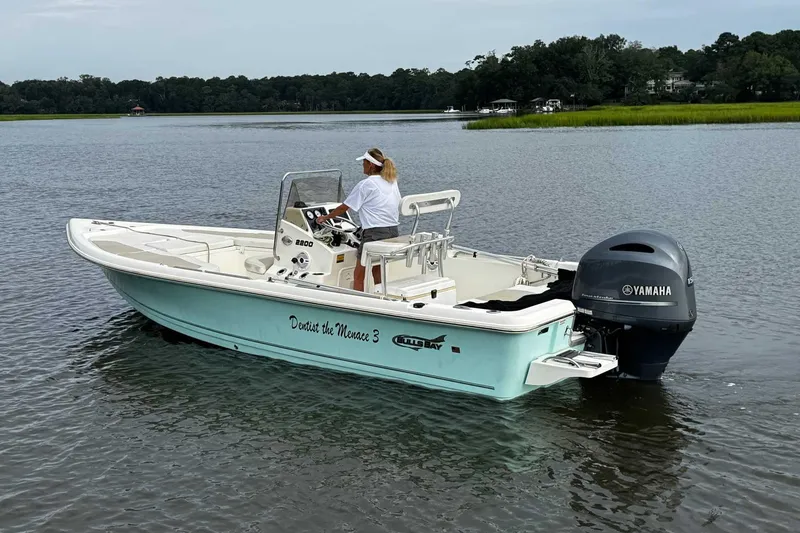 Slide: The Image of 2021 Bulls Bay 2200 boat with Yamaha engine on calm water. - 5
