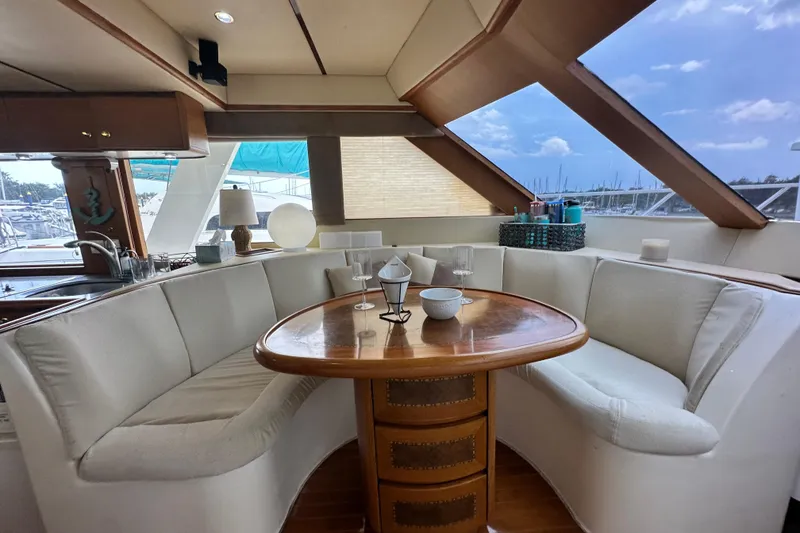 Slide: The Image of Luxurious dining area inside 2001 Prima 52' Seahorse Pilot House Fast Trawler. - 49