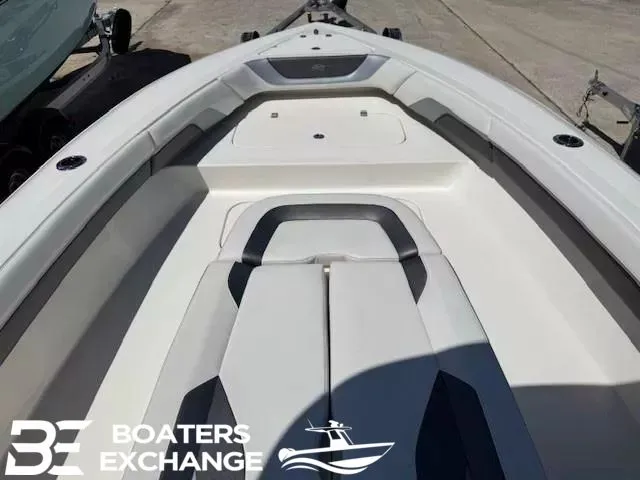 Slide: The Image of 2023 ShearWater 270 SS Carolina boat with storage and engine. - 12