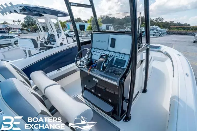 Slide: The Image of 2023 ShearWater 270 SS Carolina boat console with Garmin system. - 13