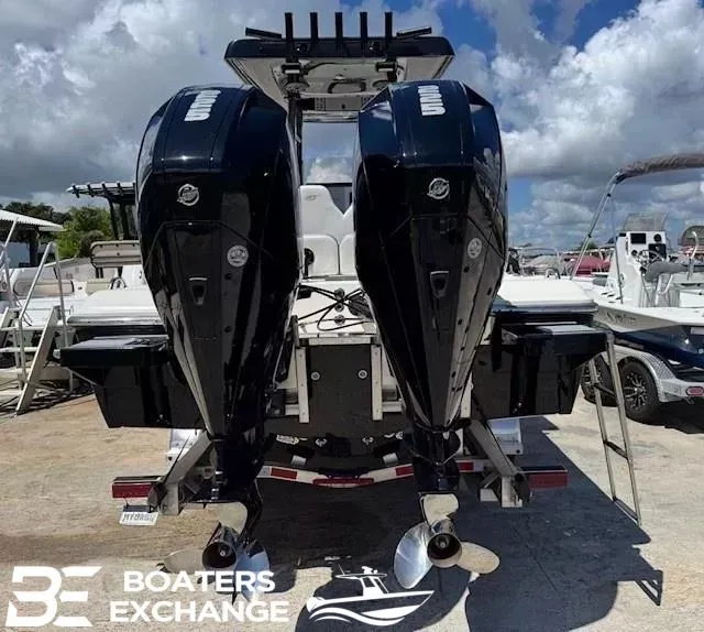 Slide: The Image of 2023 ShearWater 270 SS Carolina boat on trailer at Boaters Exchange. - 3