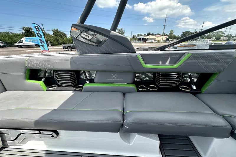 Slide: The Image of 2016 Nautique Super Air Nautique G25 Coastal Edition at a boat dealership. - 38