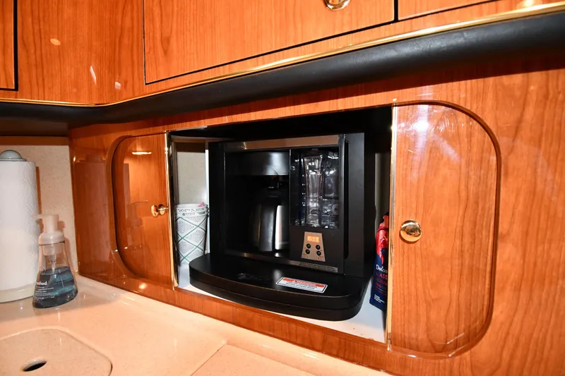 Slide: The Image of Built-in coffee maker in 2000 Sea Ray 460 Sundancer yacht kitchen cabinet. - 45