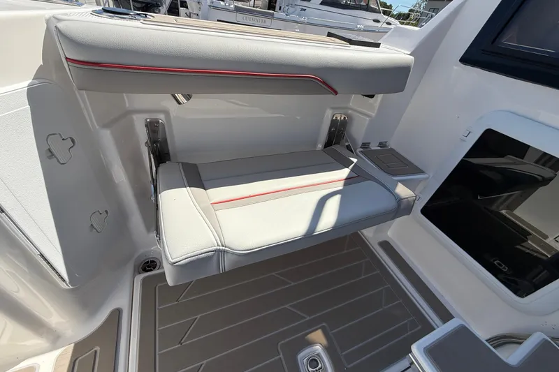 Slide: The Image of 2026 Solara S-310 SB boat interior with foldable seat and modern design. - 12