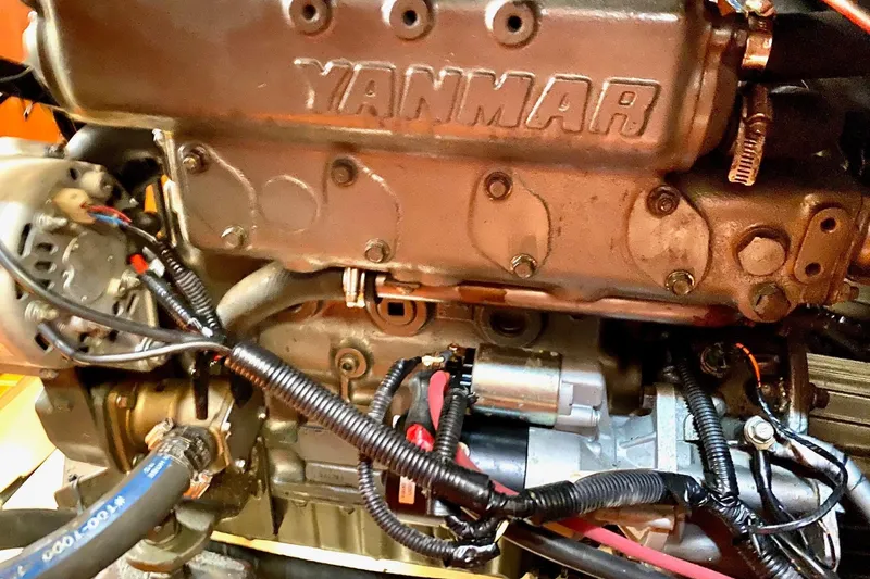 Slide: The Image of Yanmar engine in a 1997 Beneteau Oceanis 461 sailboat, detailed view. - 43