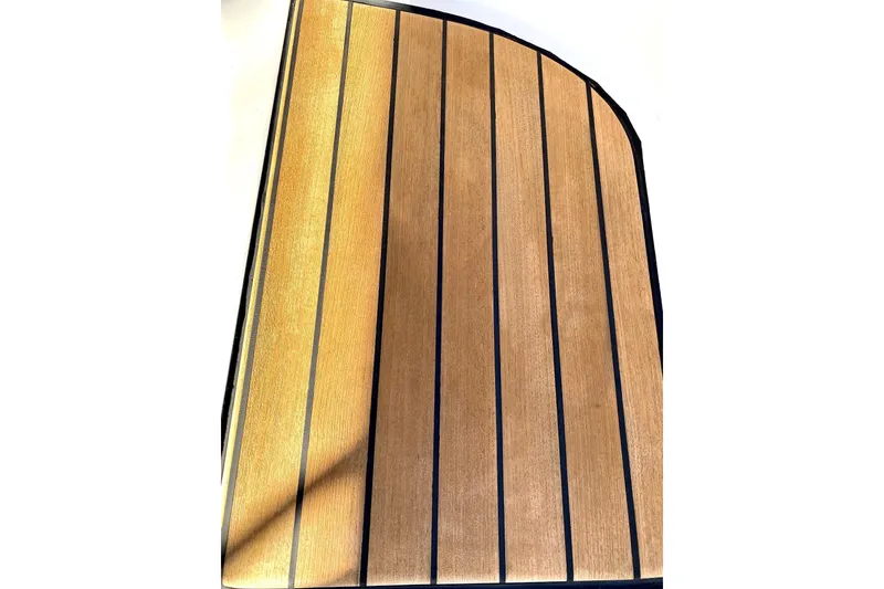 Slide: The Image of Teak deck panel from a 1997 Beneteau Oceanis 461 sailboat. - 53