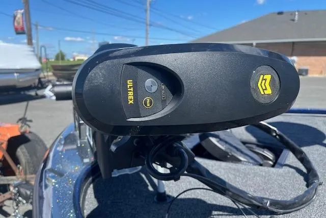 Slide: The Image of Close-up of a Nitro Z18 Pro 2026 boat's Ultrex trolling motor on a sunny day. - 9