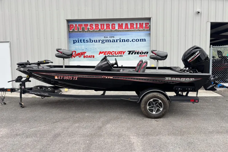 The Image of 2023 Ranger RT178 boat at Pittsburg Marine dealership, featuring Mercury outboard motor. - 0