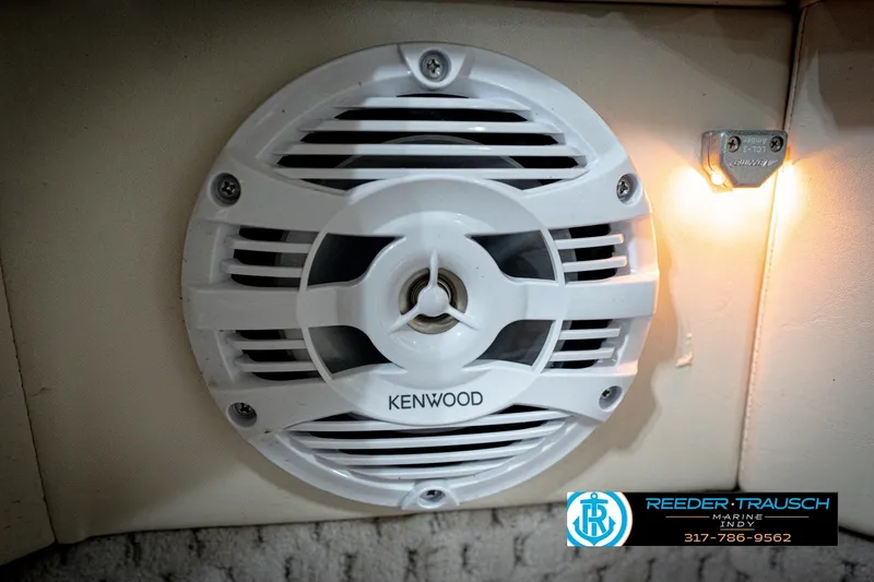 Slide: The Image of Kenwood speaker on 2006 Bennington 2250RL boat interior with ambient lighting. - 44