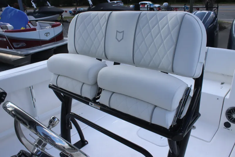 Slide: The Image of 2026 Sea Fox 268 Commander boat seat with diamond-stitched upholstery. - 12