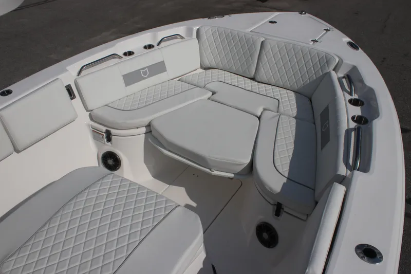 Slide: The Image of Luxurious seating area on 2026 Sea Fox 268 Commander boat with quilted upholstery. - 25