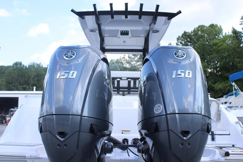 Slide: The Image of Twin Yamaha 150 engines on a 2026 Sea Fox 268 Commander boat. - 5