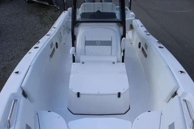 Slide: The Image of 2026 Sea Fox 268 Commander boat interior with seating and storage. - 9
