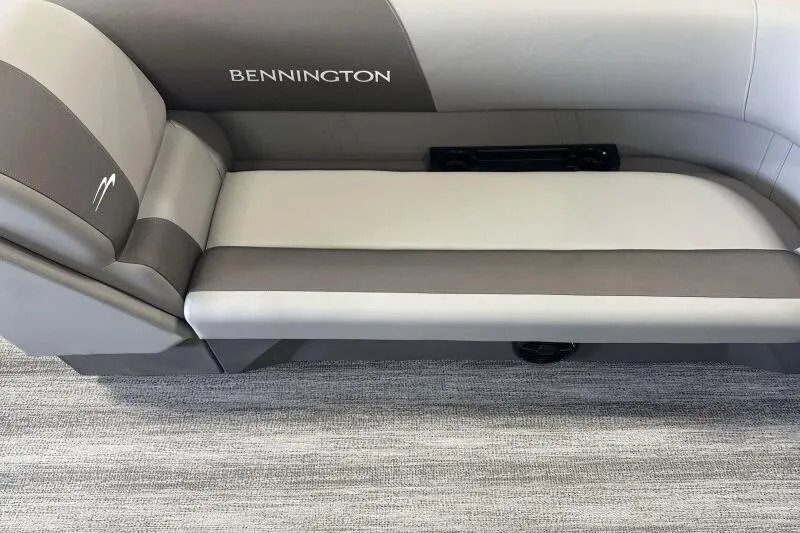 Slide: The Image of 2026 Bennington 23SL boat seat, gray upholstery, modern design. - 6