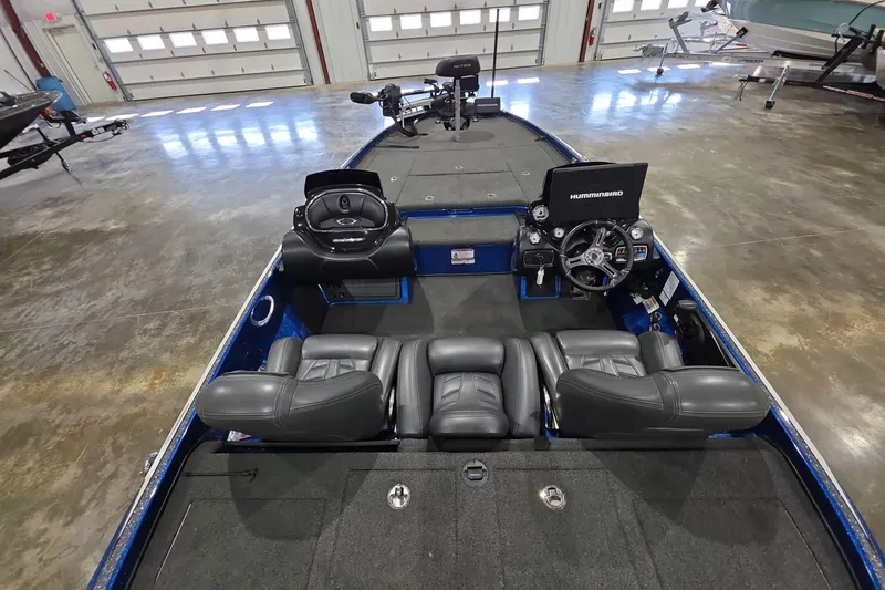 Slide: The Image of 2016 Nitro Z21 boat interior with leather seats and advanced navigation system. - 20