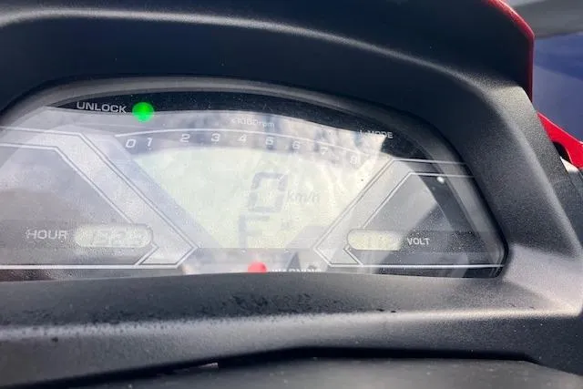 Slide: The Image of Dashboard of 2019 Yamaha WaveRunner VX Limited showing speed and indicators. - 2