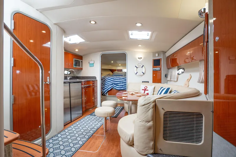 Slide: The Image of Luxurious interior of 2008 Formula 40 Performance Cruiser with modern amenities and elegant design. - 24