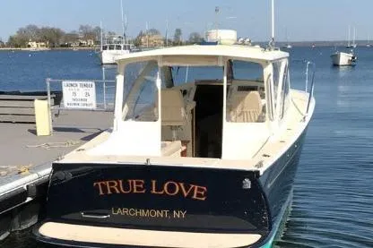 Slide: The Image of 2009 MJM 29z Express boat named "True Love" docked in Larchmont, NY. - 3